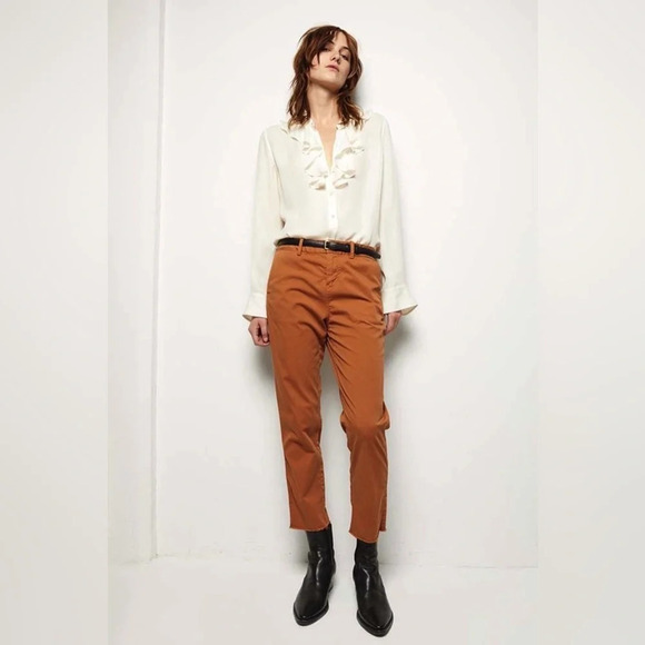 Nili Lotan Montauk Pant in Whiskey Raw Hem size 4 - Picture 4 of 16